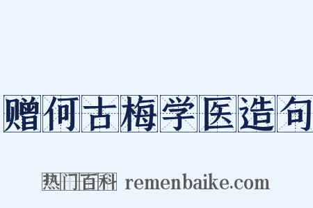 赠何古梅学医造句是什么意思的图片